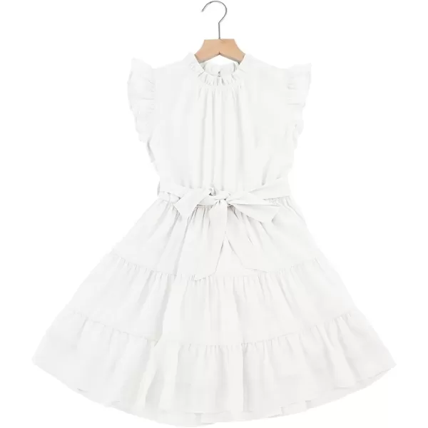 blibean Tween Girls Elegant Dresses Kids Summer Ruffle Sleeve Dress Size 4-15 Years Old