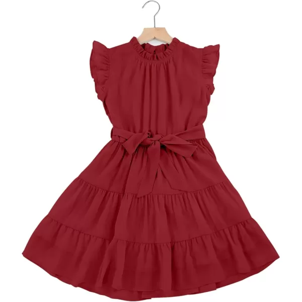 blibean Tween Girls Elegant Dresses Kids Summer Ruffle Sleeve Dress Size 4-15 Years Old