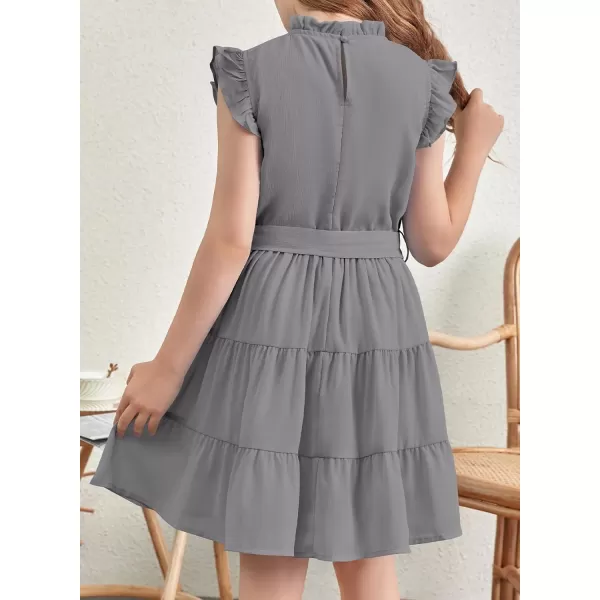 blibean Tween Girls Elegant Dresses Kids Summer Ruffle Sleeve Dress Size 4-15 Years Old