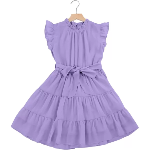 blibean Tween Girls Elegant Dresses Kids Summer Ruffle Sleeve Dress Size 4-15 Years Old