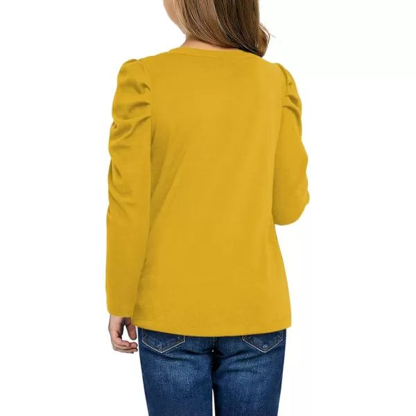blibean Tween Girls Puff SLeeve Shirts Stylish Fall Tops Size 4-15 Years Old