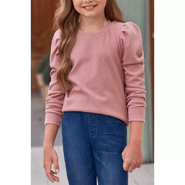 blibean Tween Girls Puff SLeeve Shirts Stylish Fall Tops Size 4-15 Years Old