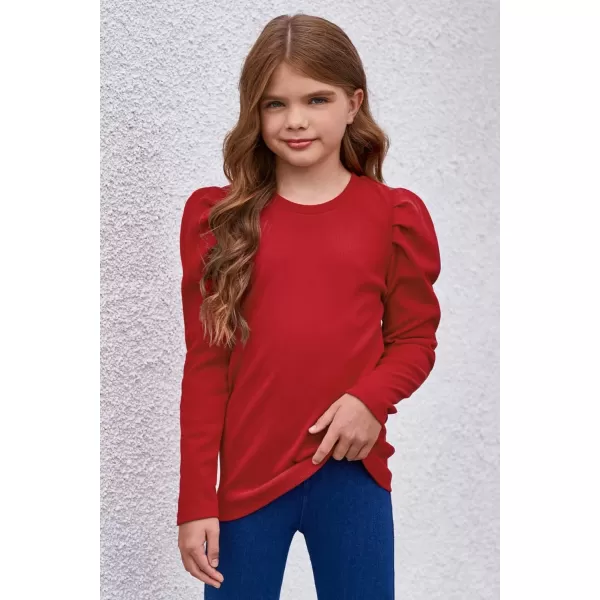 blibean Tween Girls Puff SLeeve Shirts Stylish Fall Tops Size 4-15 Years Old
