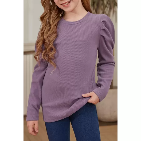 blibean Tween Girls Puff SLeeve Shirts Stylish Fall Tops Size 4-15 Years Old