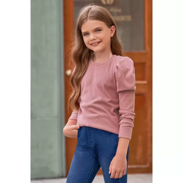 blibean Tween Girls Puff SLeeve Shirts Stylish Fall Tops Size 4-15 Years Old