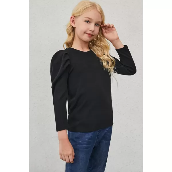 blibean Tween Girls Puff SLeeve Shirts Stylish Fall Tops Size 4-15 Years Old
