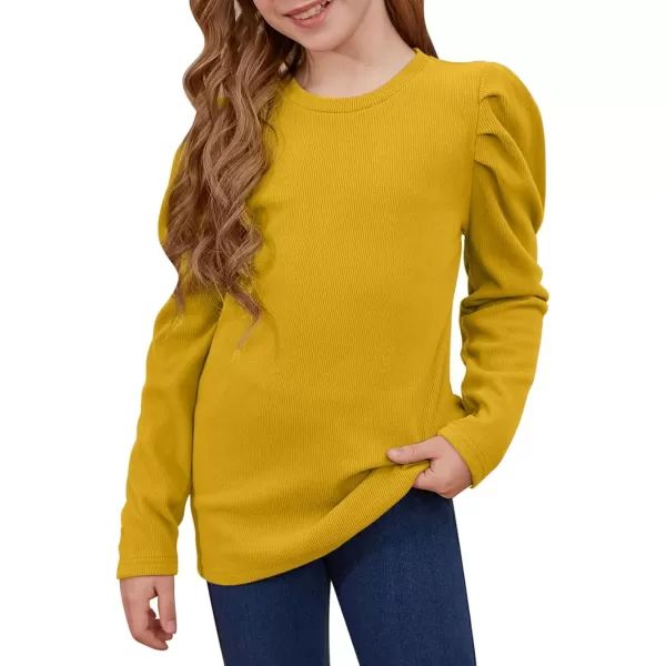 blibean Tween Girls Puff SLeeve Shirts Stylish Fall Tops Size 4-15 Years Old