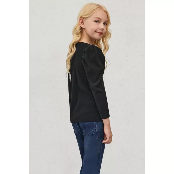 blibean Tween Girls Puff SLeeve Shirts Stylish Fall Tops Size 4-15 Years Old
