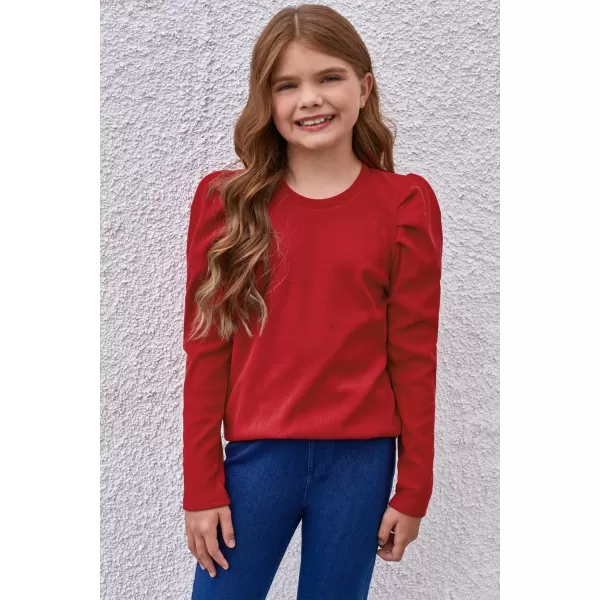 blibean Tween Girls Puff SLeeve Shirts Stylish Fall Tops Size 4-15 Years Old