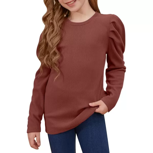 blibean Tween Girls Puff SLeeve Shirts Stylish Fall Tops Size 4-15 Years Old