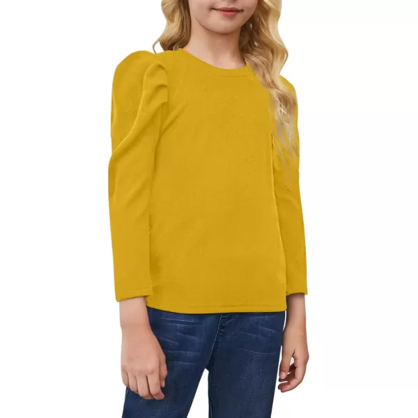blibean Tween Girls Puff SLeeve Shirts Stylish Fall Tops Size 4-15 Years Old