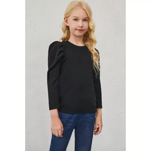 blibean Tween Girls Puff SLeeve Shirts Stylish Fall Tops Size 4-15 Years Old