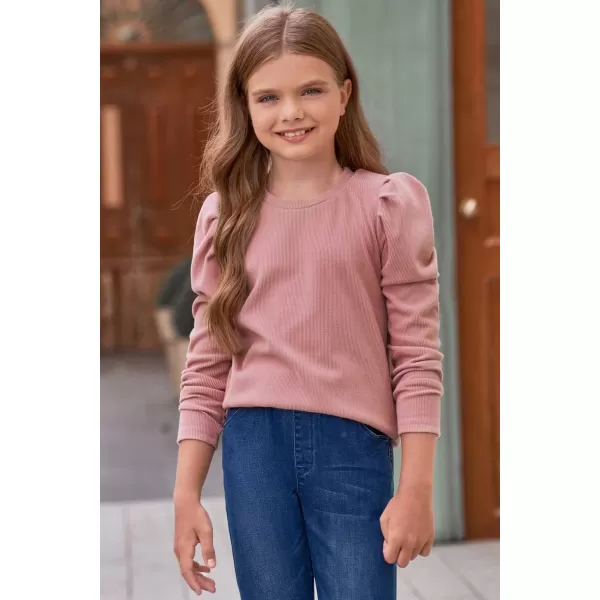 blibean Tween Girls Puff SLeeve Shirts Stylish Fall Tops Size 4-15 Years Old