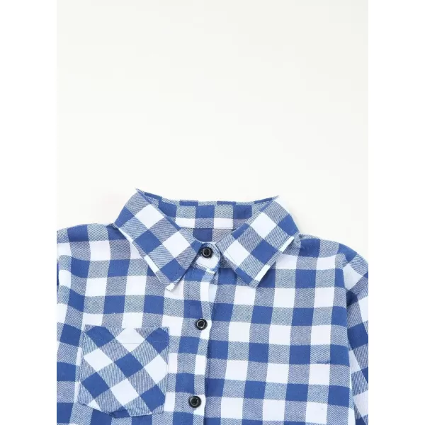 blibean Unisex Girl Boy Fall Long Sleeve Plaid Shirt Top Kid Size 6-15 Years Old