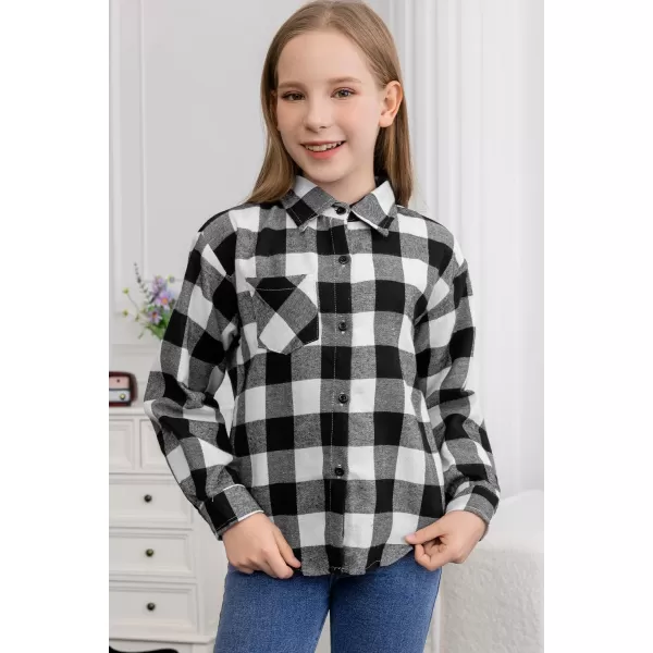 blibean Unisex Girl Boy Fall Long Sleeve Plaid Shirt Top Kid Size 6-15 Years Old