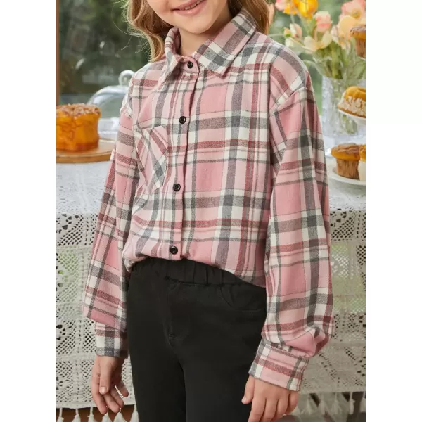 blibean Unisex Girl Boy Fall Long Sleeve Plaid Shirt Top Kid Size 6-15 Years Old