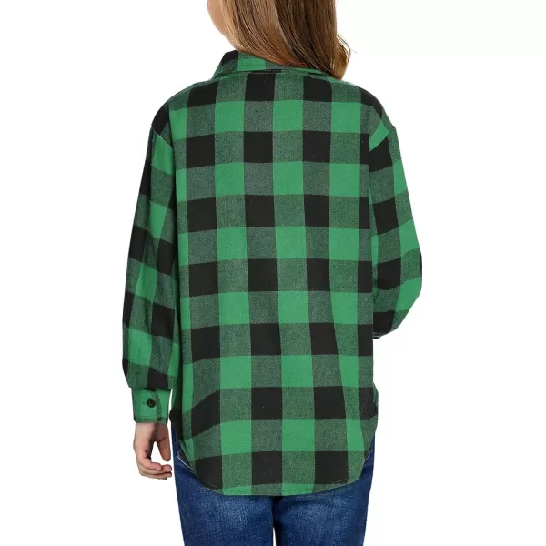 blibean Unisex Girl Boy Fall Long Sleeve Plaid Shirt Top Kid Size 6-15 Years Old