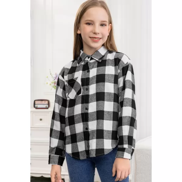 blibean Unisex Girl Boy Fall Long Sleeve Plaid Shirt Top Kid Size 6-15 Years Old