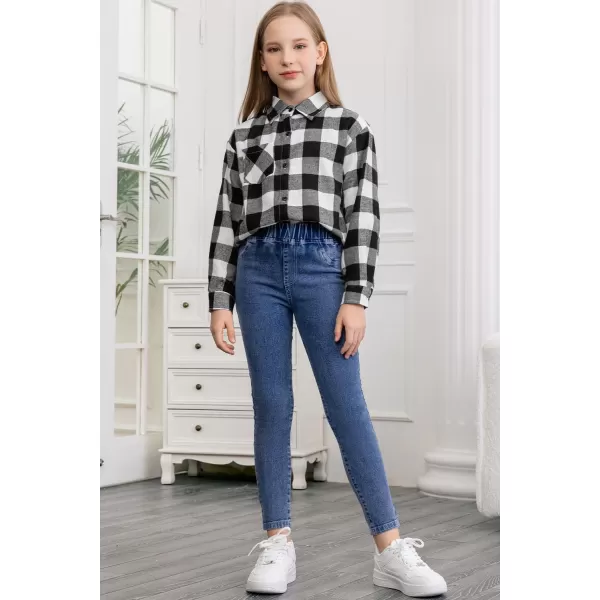 blibean Unisex Girl Boy Fall Long Sleeve Plaid Shirt Top Kid Size 6-15 Years Old