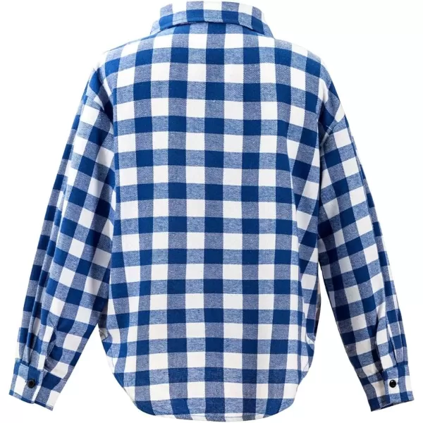 blibean Unisex Girl Boy Fall Long Sleeve Plaid Shirt Top Kid Size 6-15 Years Old