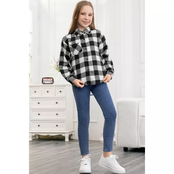 blibean Unisex Girl Boy Fall Long Sleeve Plaid Shirt Top Kid Size 6-15 Years Old