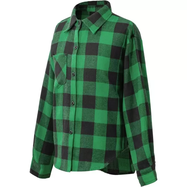 blibean Unisex Girl Boy Fall Long Sleeve Plaid Shirt Top Kid Size 6-15 Years Old