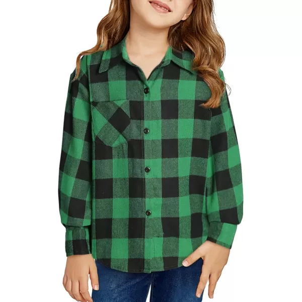 blibean Unisex Girl Boy Fall Long Sleeve Plaid Shirt Top Kid Size 6-15 Years Old