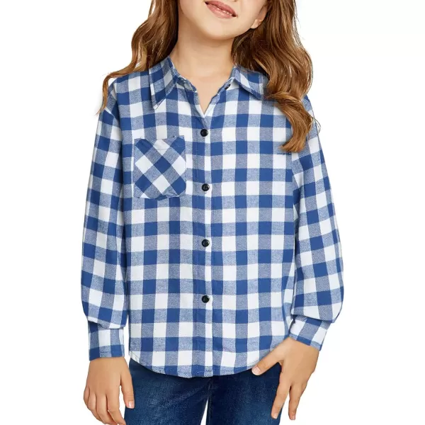 blibean Unisex Girl Boy Fall Long Sleeve Plaid Shirt Top Kid Size 6-15 Years Old