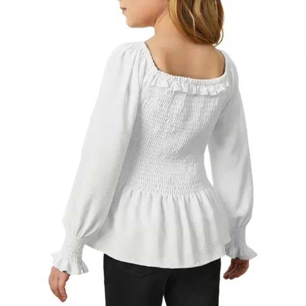 blibean Tween Girl Elegant Shirt Smocked Tops SIze 6-15 Year