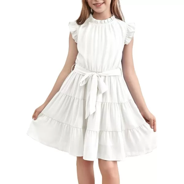 blibean Tween Girls Elegant Dresses Kids Summer Ruffle Sleeve Dress Size 4-15 Years Old