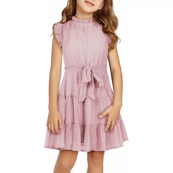 blibean Tween Girls Elegant Dresses Kids Summer Ruffle Sleeve Dress Size 4-15 Years Old
