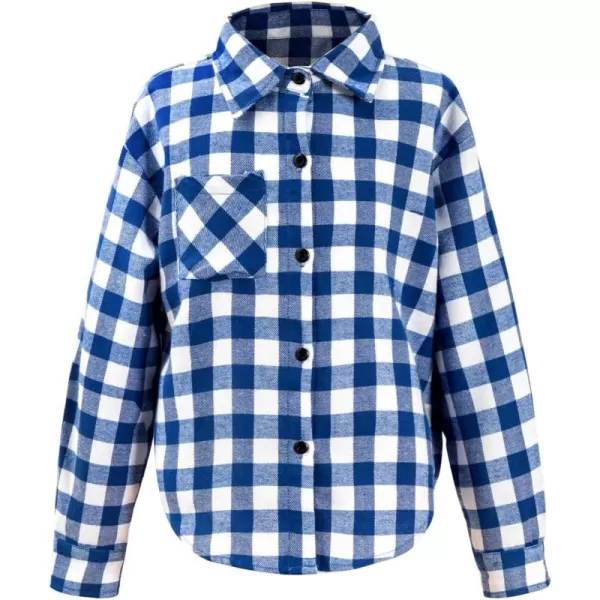 blibean Unisex Girl Boy Fall Long Sleeve Plaid Shirt Top Kid Size 6-15 Years Old