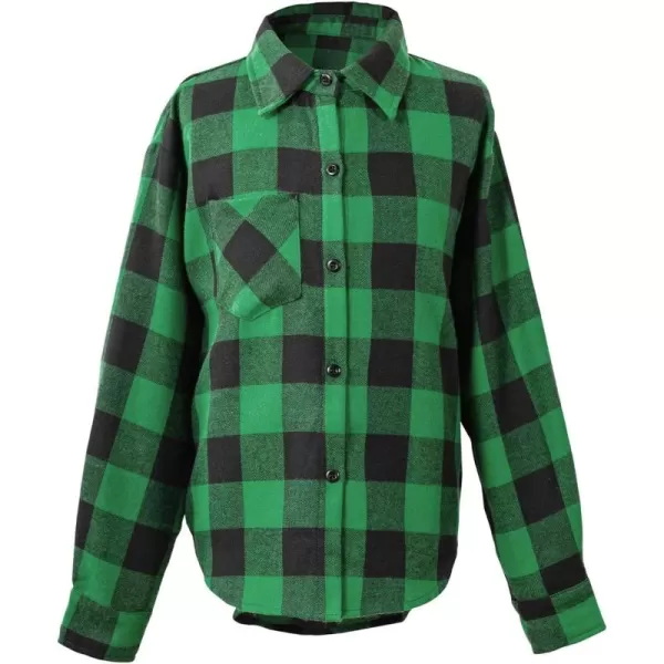 blibean Unisex Girl Boy Fall Long Sleeve Plaid Shirt Top Kid Size 6-15 Years Old