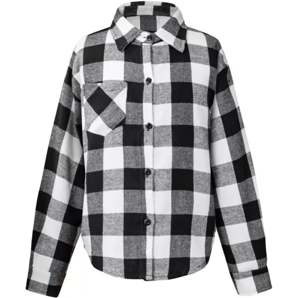 blibean Unisex Girl Boy Fall Long Sleeve Plaid Shirt Top Kid Size 6-15 Years Old