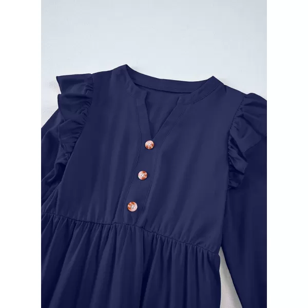 blibean Girls 2024 Fall Cotton Dresses Tween Long Ruffle Sleeve Pockets Dress Size 6-15 Years