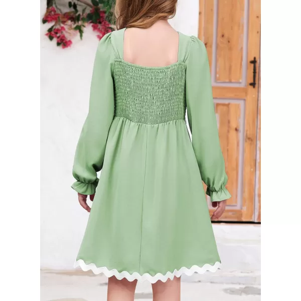 blibean Girls Elegant Long Sleeve Dresses Semi Formal Dress Size 6-15 Years