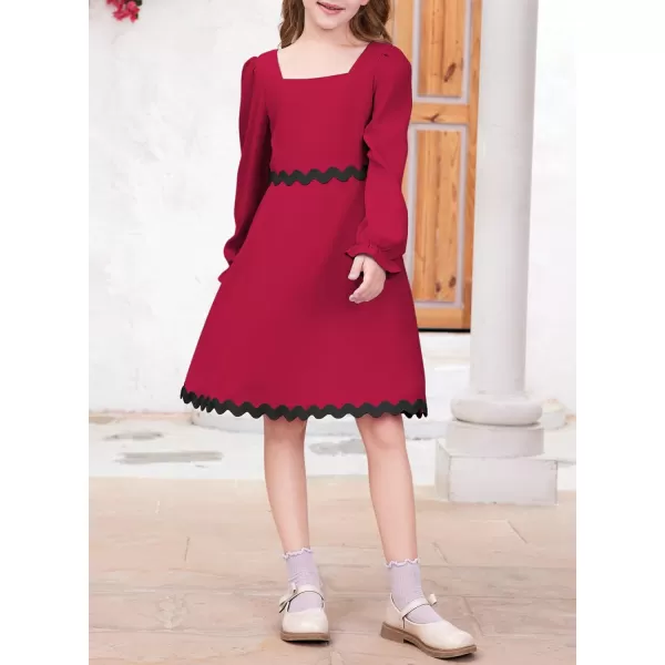 blibean Girls Elegant Long Sleeve Dresses Semi Formal Dress Size 6-15 Years
