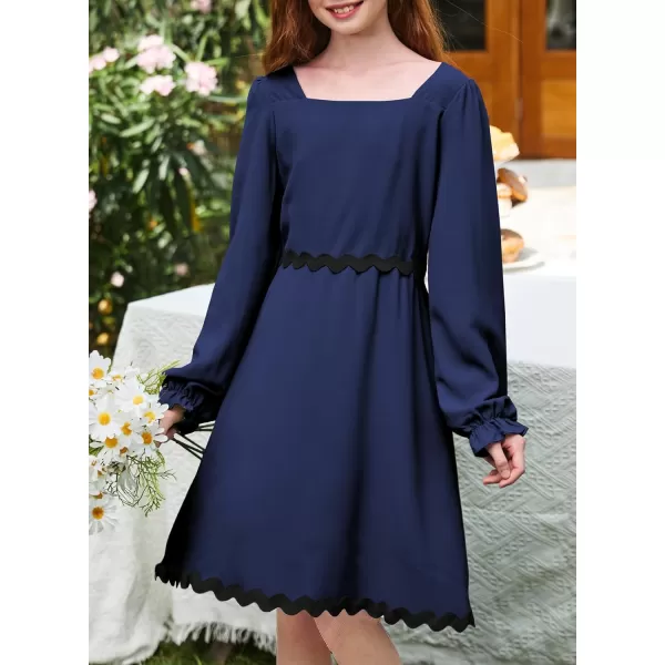 blibean Girls Elegant Long Sleeve Dresses Semi Formal Dress Size 6-15 Years