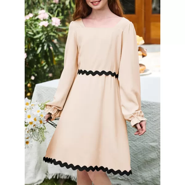 blibean Girls Elegant Long Sleeve Dresses Semi Formal Dress Size 6-15 Years
