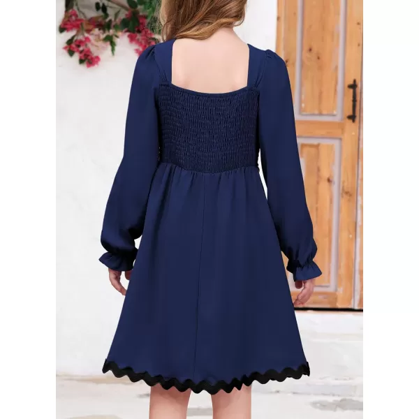 blibean Girls Elegant Long Sleeve Dresses Semi Formal Dress Size 6-15 Years