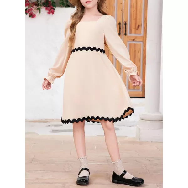 blibean Girls Elegant Long Sleeve Dresses Semi Formal Dress Size 6-15 Years