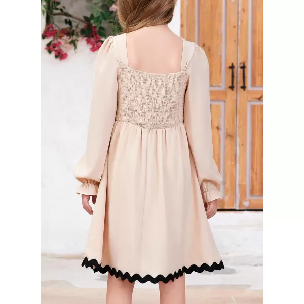 blibean Girls Elegant Long Sleeve Dresses Semi Formal Dress Size 6-15 Years