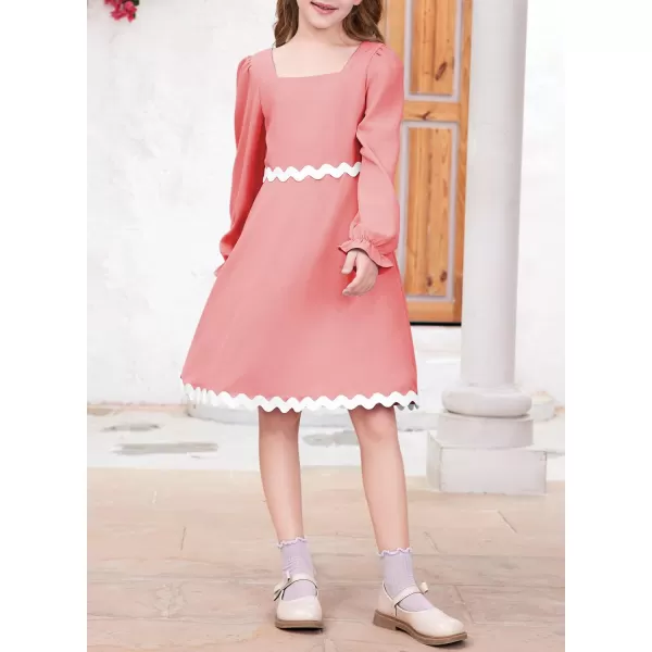 blibean Girls Elegant Long Sleeve Dresses Semi Formal Dress Size 6-15 Years