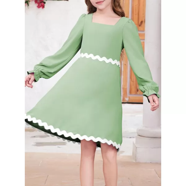 blibean Girls Elegant Long Sleeve Dresses Semi Formal Dress Size 6-15 Years