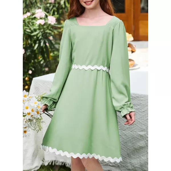 blibean Girls Elegant Long Sleeve Dresses Semi Formal Dress Size 6-15 Years