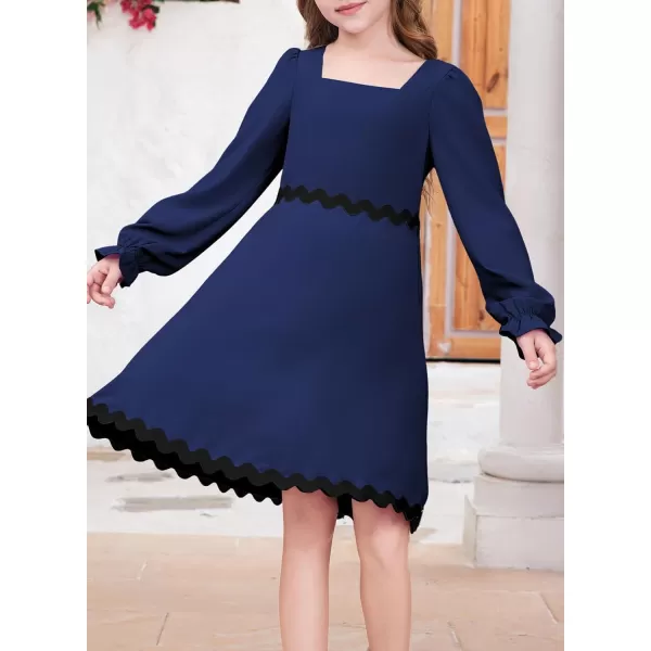 blibean Girls Elegant Long Sleeve Dresses Semi Formal Dress Size 6-15 Years