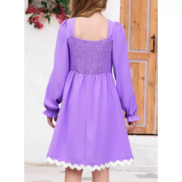 blibean Girls Elegant Long Sleeve Dresses Semi Formal Dress Size 6-15 Years