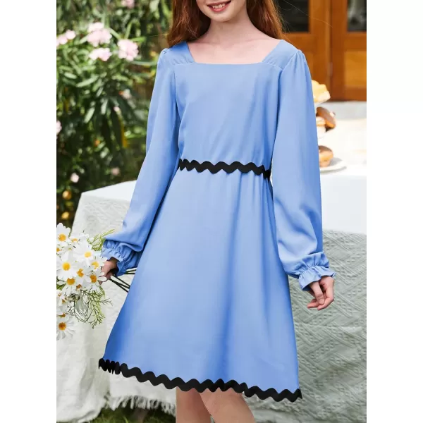 blibean Girls Elegant Long Sleeve Dresses Semi Formal Dress Size 6-15 Years