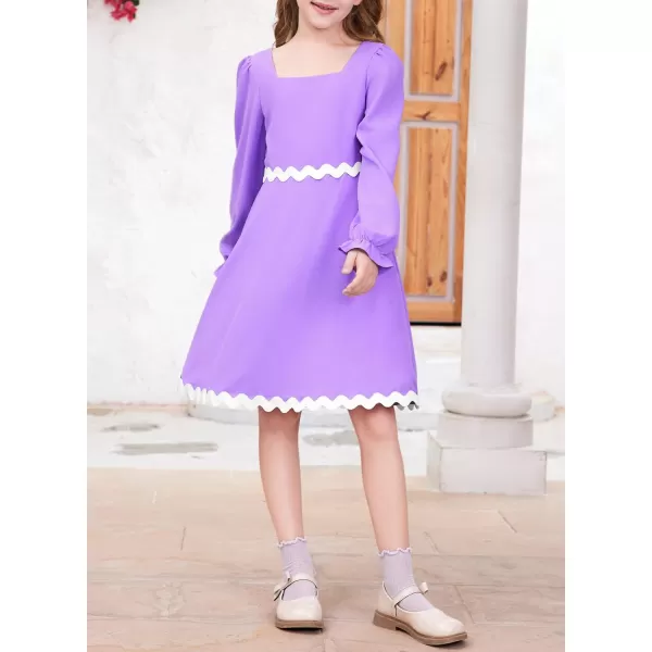 blibean Girls Elegant Long Sleeve Dresses Semi Formal Dress Size 6-15 Years