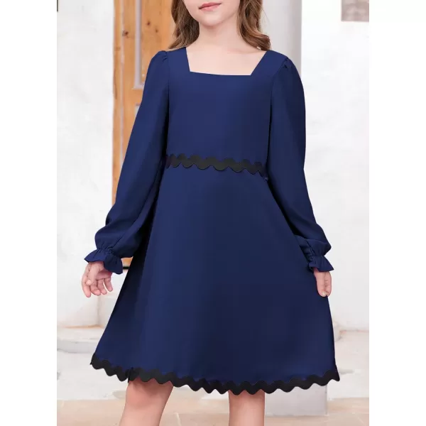 blibean Girls Elegant Long Sleeve Dresses Semi Formal Dress Size 6-15 Years
